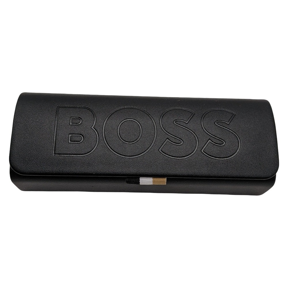 Hugo Boss Black Faux Leather Hard Shell Sunglasses Case with Cleaning Cloth